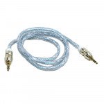 Wholesale Auxiliary Music Cable 3.5mm to 3.5mm Heavy Duty Braided Wire (Blue)